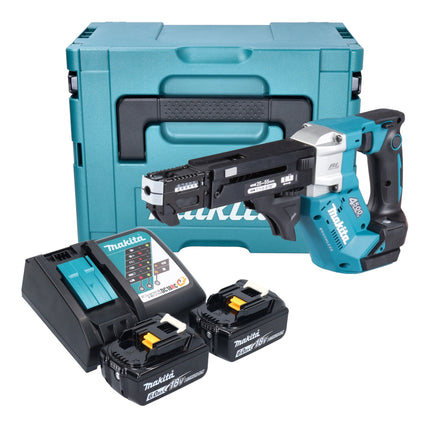 Makita DFR 552 RGJ Akku Magazinschrauber 18 V 25 55 mm Brushless 2x Akku 6 0 Ah Ladegeraet Makpac 0 - toolbrothers