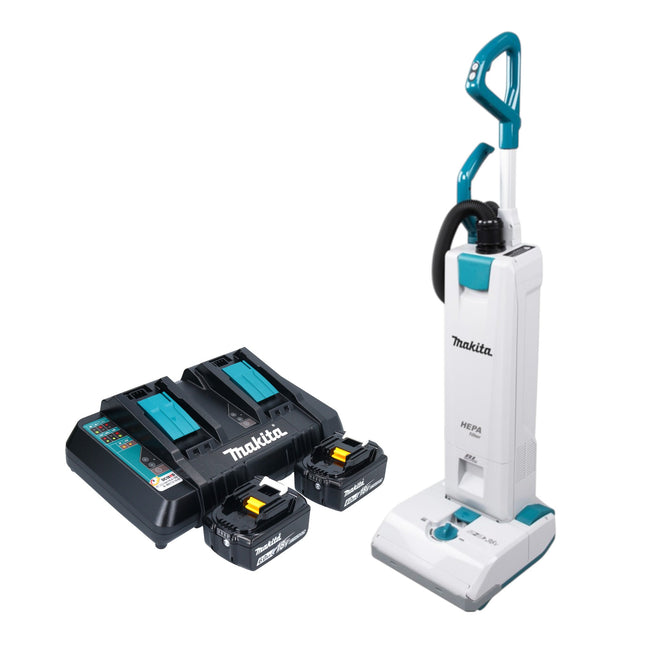 Makita DVC 560 PG2 Akku Staubsauger 36 V 2x 18 V 5 l Brushless 2x Akku 6 0 Ah Ladegeraet 0 - toolbrothers