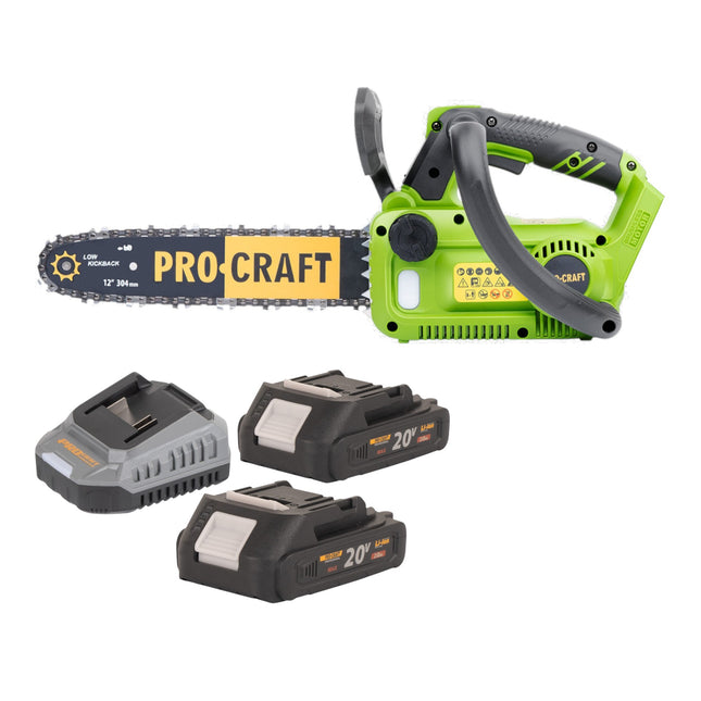 Procraft PKA42Libb Akku Kettensaege 20 V 304 mm Brushless 2x Akku 2 0 Ah Ladegeraet 0 - toolbrothers