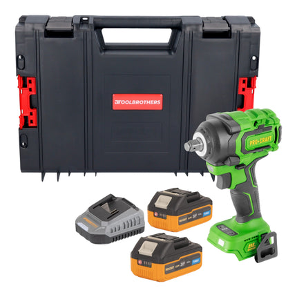 Procraft PWA18bb Akku Schlagschrauber 20 V 550 Nm 1 2 Brushless 2x Akku 4 0 Ah Ladegeraet RHINO Toolcase 0 - toolbrothers