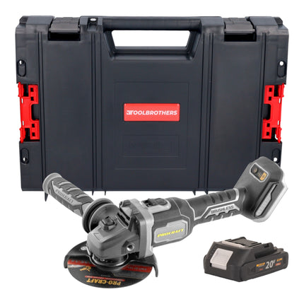 Procraft Industrial AG125Bbb Akku Winkelschleifer 20 V 125 mm Brushless 1x Akku 2 0 Ah RHINO Toolcase ohne Ladegeraet 0 - toolbrothers
