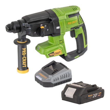 Procraft PHA40bb Akku Bohrhammer 20 V 2 6 J SDS plus Brushless 1x Akku 2 0 Ah Ladegeraet 0 - toolbrothers