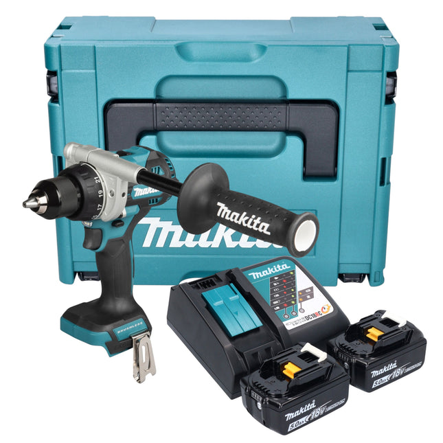 Makita DDF 492 RTJ Akku Bohrschrauber 18 V 141 Nm Brushless 2x Akku 5 0 Ah Ladegeraet Makpac 0 - toolbrothers