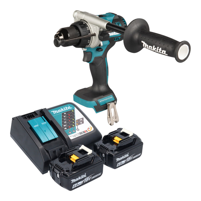 Makita DHP 492 RG Akku Schlagbohrschrauber 18 V 141 Nm Brushless 2x Akku 6 0 Ah Ladegeraet 0 - toolbrothers