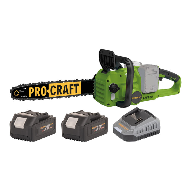 Procraft PCA42 2 Akku Kettensaege 40 V 2x 20 V 406 mm Brushless 2x Akku 4 0 Ah Ladegeraet 0 - toolbrothers