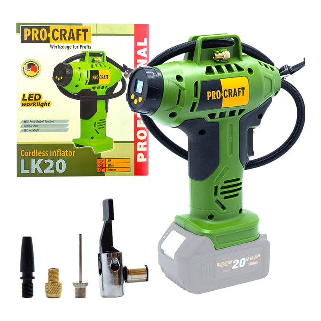 Procraft LK20 Akku Kompressor 20 V 11 bar Solo ohne Akku ohne Ladegeraet 0 - toolbrothers