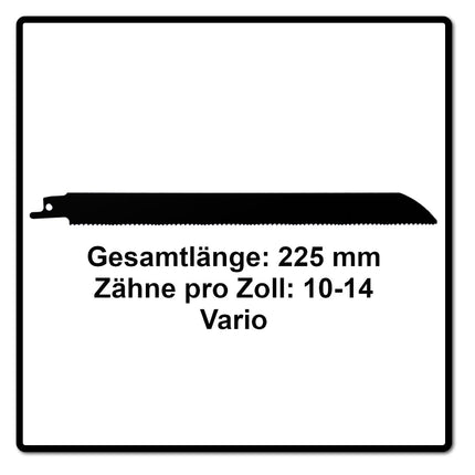 Komet Säbelsägeblatt METAL AND WOOD 225mm 10-14tpi 5 Stk. ( 501.019 ) HSS-Bi-Metall Vario - Toolbrothers