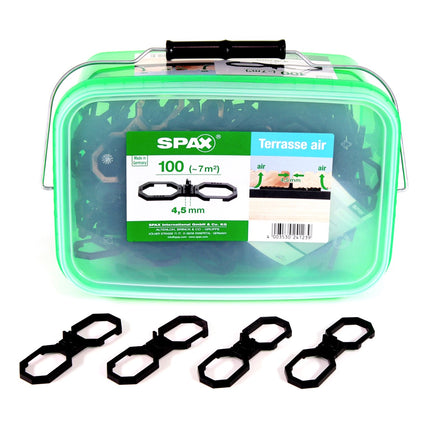 SPAX Terasse Air Abstandshalter 4,5 mm Belüftung für Holzdielen Terasse L 100 Stück in Henkelbox ( 5009422545009 ) - Toolbrothers