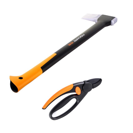 Fiskars X21 Axt Spaltaxt - L 3D 71cm 1,6kg ( 1015642 ) + Fiskars P43 Amboss Gartenschere Elegance Fingerloop 20mm ( 1001535 )