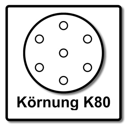 Makita 2x carta vetrata velcro 125mm K80 100 pezzi ( 2x P-43642 ) per DBO BO DCW DWE GEX PEX SXE BOS