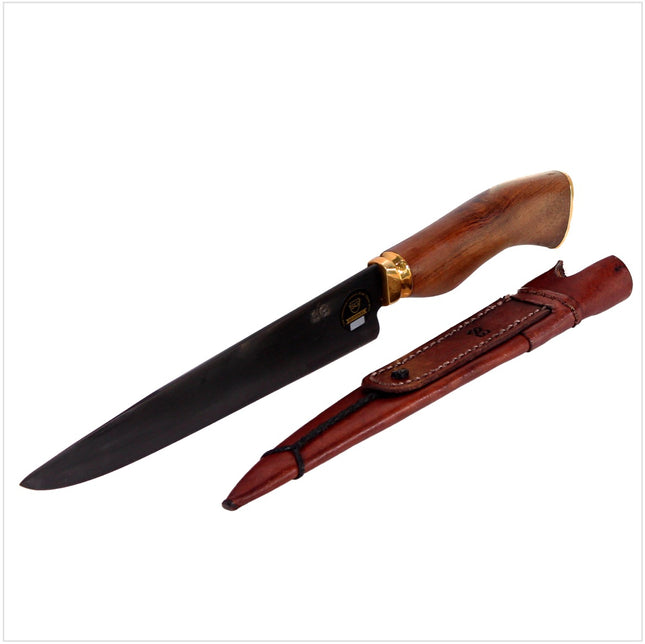 Serra Grande "Faca Carbono" Coltello da cucina tradizionale brasiliano forgiato a mano CARBON, lama da 20,3 cm + Fodero in vera pelle