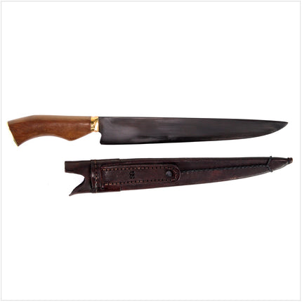 Serra Grande "Faca Carbono" Coltello da cucina tradizionale brasiliano forgiato a mano CARBON, lama da 25,4 cm + Fodero in vera pelle