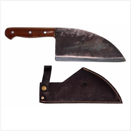 Serra Grande ''Cutelo Carbono'' coltello da cucina tradizionale brasiliano forgiato a mano con lama da 20,3 cm + fodero in vera pelle