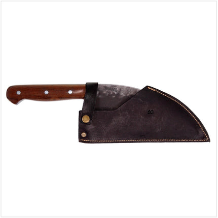 Serra Grande ''Cutelo Carbono'' coltello da cucina tradizionale brasiliano forgiato a mano con lama da 20,3 cm + fodero in vera pelle