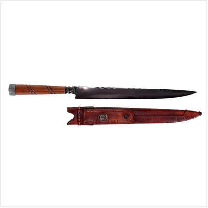 Serra Grande "Faca Pra Lida" Coltello da cucina tradizionale brasiliano forgiato a mano CARBON, lama da 20,3 cm + Fodero in vera pelle