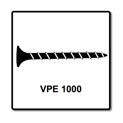 SPAX GIX-B Viti per cartongesso 3,9x45mm, 1000 pz. ( 1891170390456 ) - Filettattura totale, testa a tromba, incavo trasversale H2