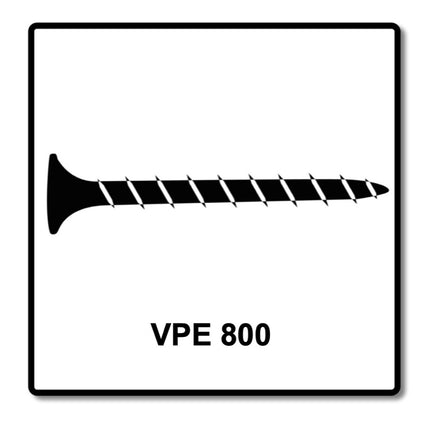 SPAX GIX-B Schnellbauschrauben magaziniert, 3,9x55mm, Nadelspitze, 800 Stück ( 1891170390556 ) Vollgewinde, Trompetenkopf, Kreuzschlitz H2