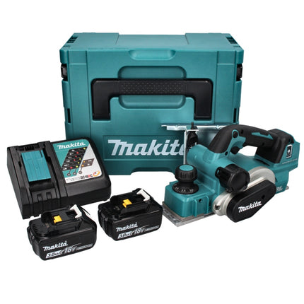 Pialla a batteria Makita DKP 181 RFJ 82 mm 18 V brushless + 2x batteria ricaricabile 3,0 Ah + caricabatterie + Makpac