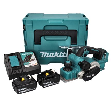 Makita DKP 181 RMJ Akku Hobel Falzhobel 82 mm 18 V Brushless + 2x Akku 4,0 Ah + Ladegerät + Makpac
