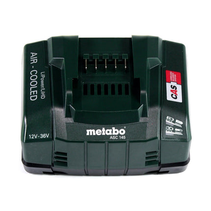 Set base Metabo 18 V 2x batteria ricaricabile 10,0 Ah LIHD + caricatore ASC 145 Sistema CAS
