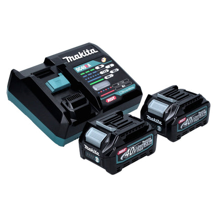 Kit di alimentazione Makita 40 V max. con 2x batteria BL 4025 2,5 Ah XGT ( 2x 191B36-3 ) + caricatore rapido DC 40 RA XGT LXT ( 191E07-8 )