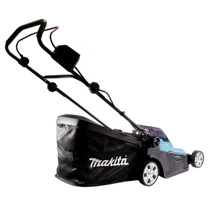 Tosaerba a batteria Makita DLM 432 PM2 36 V (2x 18 V) 43 cm senza spazzole + 2x batterie da 4,0 Ah + doppio caricabatterie