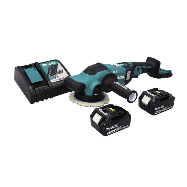 Levigatrice eccentrica a batteria Makita DPO 600 RG 18 V 150 mm XPT Brushless + 2 batterie 6,0 Ah + caricabatterie