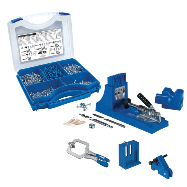 KREG Jig K4 Master-System ( K4MS ) Verbindungssystem Holz mit Taschenbohrung + 675 tlg. Schrauben Set