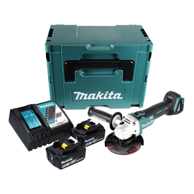 Smerigliatrice angolare a batteria Makita DGA 504 RGJ 18 V 125 mm brushless + 2x batteria ricaricabile 6,0 Ah + caricabatterie + Makpac