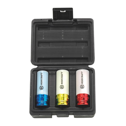 Rodcraft RC2277 Avvitatore ad impulsi 1300 Nm 1/2" + RS413WP Set di dadi a bussola 3 pz. 17 - 21 mm