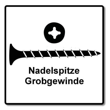 SPAX GIX-B Schnellbauschrauben 3,9 x 55 mm 5000 Stk ( 5x 1891170390556 ) Vollgewinde Trompetenkopf Nadelspitze Kreuzschlitz H2