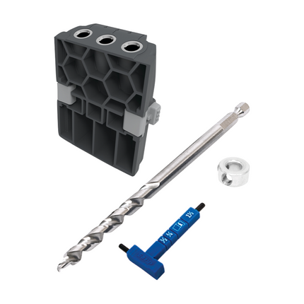 KREG Pocket Hole Jig 520 PRO Taschenloch Bohrschablone + Basis Station + Micro Bohrschablone + Stufenbohrer + Bit + Schrauben + Zwinge