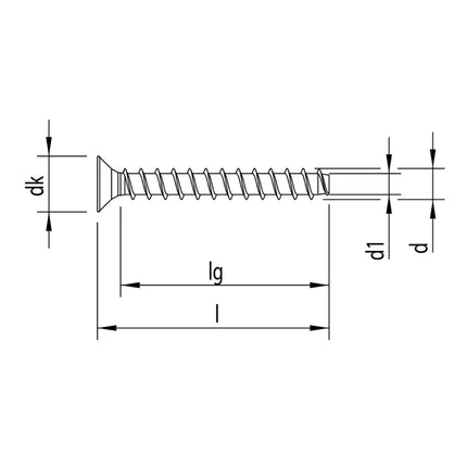 HECO MULTI MONTI plus F Schraubanker 7,5 x 120 mm 50 Stück ( 48519 ) Betonschraube, Senkkopf, T-Drive, verzinkt blau, A2K