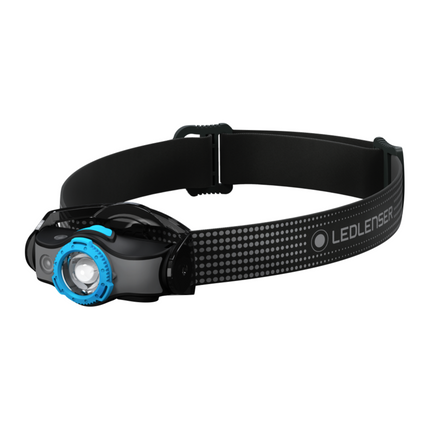 Ledlenser MH5 LED Lampada frontale 400 lm IPX4 nera / blu ( 502145 ) + 1x Batteria + 1x Cavo di carica
