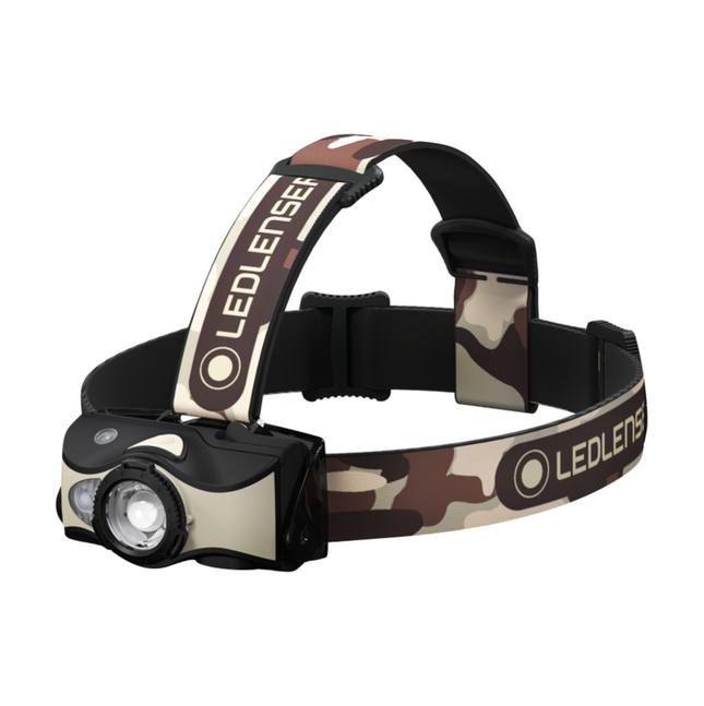 Ledlenser MH8 LED Torcia frontale 600 lm IPX4 Nera / Sabbia ( 502157 ) + 1x Batteria + 1x Cavo di ricarica
