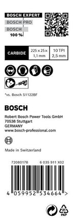 Bosch EXPERT Medium Thick Tough Metal S 1155 HHM Lama per sega circolare 225 mm 10 pz. ( 2608900376 ) Tecnologia in metallo duro