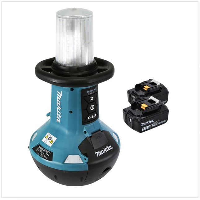 Makita DML 810 T batteria LED per illuminazione di superfici 18 / 36 V ( 2 x 18 V ) 5500 lm IP54 + 2x batteria 5,0 Ah - senza caricabatterie