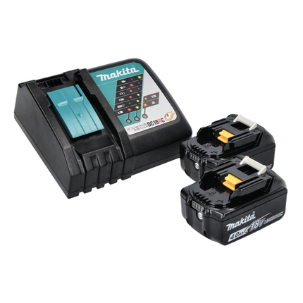 Makita DML 812 RM Torcia portatile LED a batteria 18 V 1250 lm + 2x batteria ricaricabile 4,0 Ah + caricatore