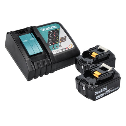 Makita DBN 500 RM 18 V 15-50 mm Chiodatrice a batteria + 2x batteria ricaricabile 4,0 Ah + kit di ricarica