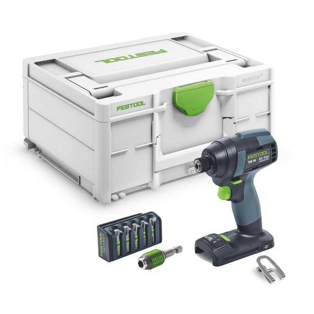 Avvitatore a impulsi a batteria Festool TID 18-Basic 18 V 180 Nm 1/4" ( 576481 ) + set di punte da 6 pezzi + systainer - senza batteria, senza caricabatterie