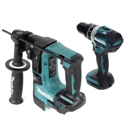 Makita DLX 2278 Akku Kombo Kit Brushless + DHP 484 Schlagbohrschrauber 54 Nm + DHR 171 Bohrhammer 1,2 J Solo - ohne Akku, ohne Ladegerät