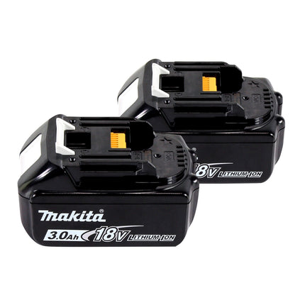 Kit alimentatore Makita 18 V ( 197952-5 ) con 2x batteria BL 1830 B 3,0 Ah + caricatore DC 18 RC + Makpac