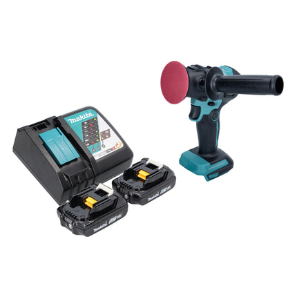 Makita DPV 300 RA lucidatrice a batteria 18 V 50 / 80 mm brushless + 2x batteria ricaricabile 2,0 Ah + caricabatterie