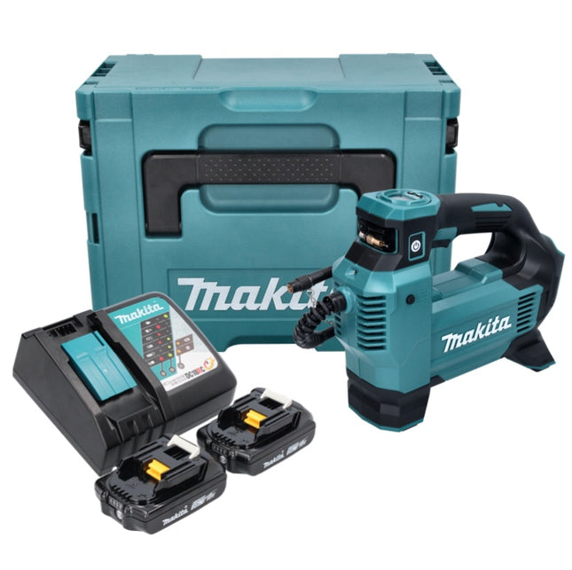 Compressore a batteria Makita DMP 181 RAJ 18 V 11,1 bar + 2x batteria ricaricabile 2,0 Ah + caricabatterie + Makpac