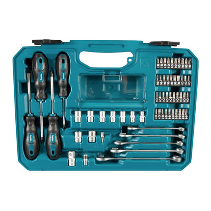 Set di utensili manuali Makita 87 pezzi in acciaio al cromo vanadio ( E-08458 ) bit / pinza / cricchetto / cacciavite / chiave