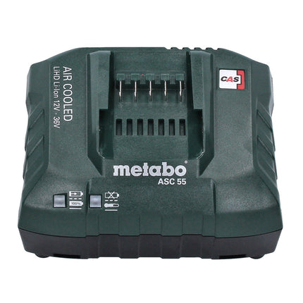 Set base Metabo 1x batteria Li-Power 18 V 4,0 Ah CAS agli ioni di litio ( 625027000 ) + caricatore ASC 55 ( 627044000 )