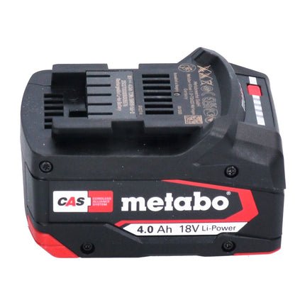 Set base Metabo 1x batteria Li-Power 18 V 4,0 Ah CAS agli ioni di litio ( 625027000 ) + caricatore ASC 55 ( 627044000 )