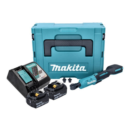 Makita DWR 180 RMJ Akku Ratschenschrauber 18 V 47,5 Nm 1/4" 3/8" + 2x Akku 4,0 Ah + Ladegerät + Makpac
