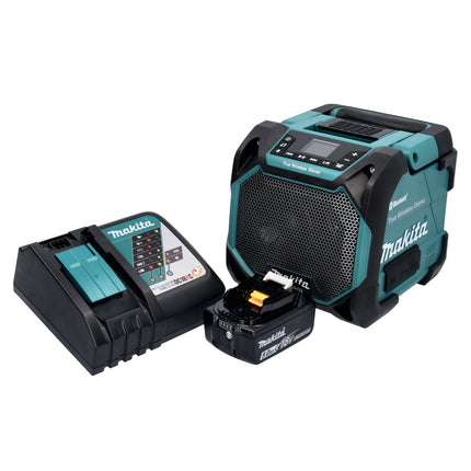 Makita DMR 203 RT1 Altoparlante Bluetooth 12 V 18 V IP64 + 1x batteria ricaricabile 5,0 Ah + caricabatterie
