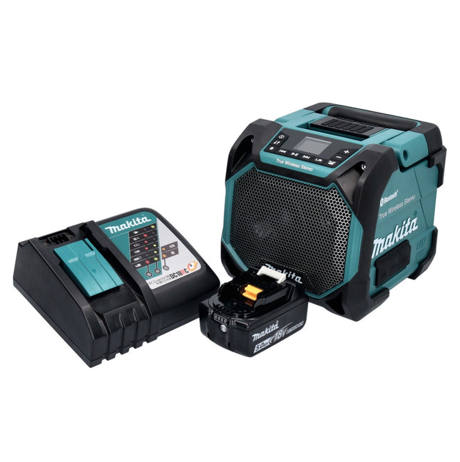 Makita DMR 203 RT1 Altoparlante Bluetooth 12 V 18 V IP64 + 1x batteria ricaricabile 5,0 Ah + caricabatterie